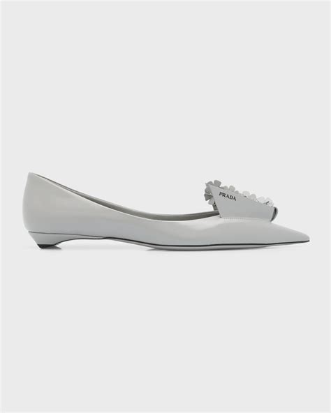 prada leather twist floral ballerina flats|Women's Pumps And Ballerinas .